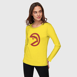 Лонгслив хлопковый женский Атланта Хокс NBA, цвет: желтый — фото 2