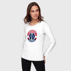 Лонгслив хлопковый женский Вашингтон Уизардс NBA, цвет: белый — фото 2