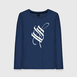 Лонгслив хлопковый женский Stigmata эмблема, цвет: тёмно-синий