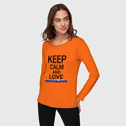 Лонгслив хлопковый женский Keep calm Sertolovo Сертолово, цвет: оранжевый — фото 2