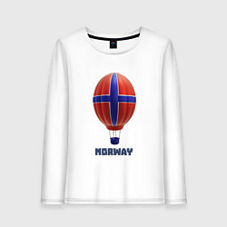Женский лонгслив 3d aerostat Norway flag