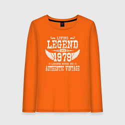 Лонгслив хлопковый женский Живая легенда 1979 года рождения, цвет: оранжевый