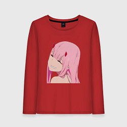 Лонгслив хлопковый женский Zero Two крупный план, цвет: красный