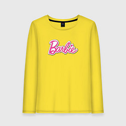 Лонгслив хлопковый женский Barbie logo, цвет: желтый