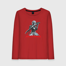 Лонгслив хлопковый женский Райден из Metal Gear Rising с мечом, цвет: красный