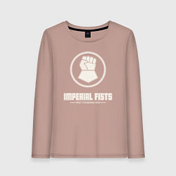 Лонгслив хлопковый женский Имперские кулаки лого винтаж, цвет: пыльно-розовый