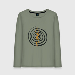 Лонгслив хлопковый женский Танцующая девушка в магическом круге, цвет: авокадо