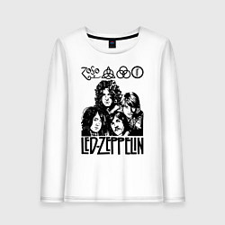 Лонгслив хлопковый женский Led Zeppelin Black, цвет: белый