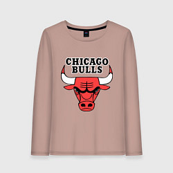 Лонгслив хлопковый женский Chicago Bulls, цвет: пыльно-розовый