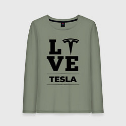 Лонгслив хлопковый женский Tesla Love Classic, цвет: авокадо