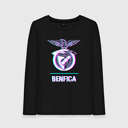 Лонгслив хлопковый женский Benfica FC в стиле glitch, цвет: черный