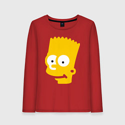 Лонгслив хлопковый женский Барт Симпсон - портрет, цвет: красный