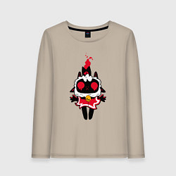 Лонгслив хлопковый женский Воскресшая овечка - Cult of the lamb, цвет: миндальный