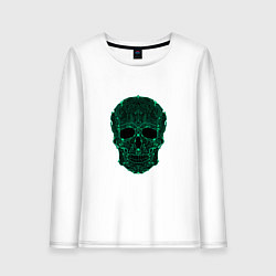 Женский лонгслив Skull in a microprocessor