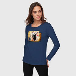 Лонгслив хлопковый женский IP MAN, цвет: тёмно-синий — фото 2