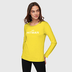 Лонгслив хлопковый женский Hitman - лого, цвет: желтый — фото 2
