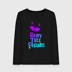 Лонгслив хлопковый женский Happy Three Friends - NEON, цвет: черный