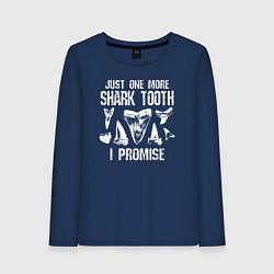 Лонгслив хлопковый женский Еще один акулий зуб - обещаю, цвет: тёмно-синий