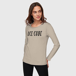 Лонгслив хлопковый женский Ice Cube - logo, цвет: миндальный — фото 2