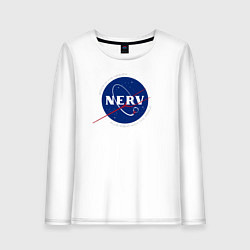Лонгслив хлопковый женский NASA NERV, цвет: белый