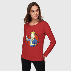 Лонгслив хлопковый женский Vault boy like, цвет: красный — фото 2