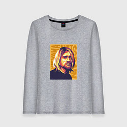 Лонгслив хлопковый женский Nirvana - Cobain, цвет: меланж