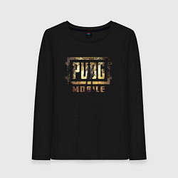 Лонгслив хлопковый женский PUBG Mobile - gold theme, цвет: черный