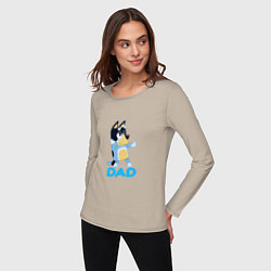 Лонгслив хлопковый женский Doggy Dad, цвет: миндальный — фото 2