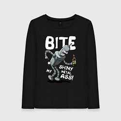Лонгслив хлопковый женский Bender - Bite my ass, цвет: черный