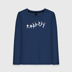 Лонгслив хлопковый женский Слоумо слэм-данк, цвет: тёмно-синий