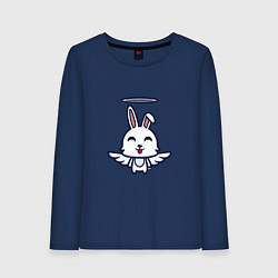 Лонгслив хлопковый женский Angel Bunny, цвет: тёмно-синий
