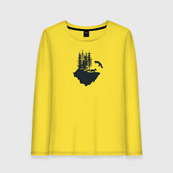 Лонгслив хлопковый женский Лисий остров, цвет: желтый