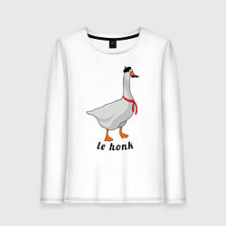 Лонгслив хлопковый женский Гусь Француз, цвет: белый