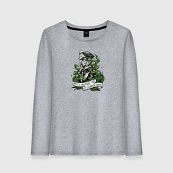 Лонгслив хлопковый женский Атака русских мертвецов - Осовец, цвет: меланж