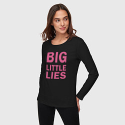 Лонгслив хлопковый женский Big Little Lies logo, цвет: черный — фото 2