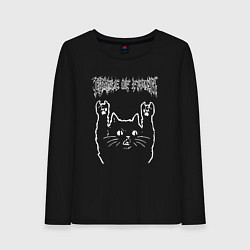 Лонгслив хлопковый женский Cradle of Filth рок кот, цвет: черный