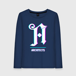 Лонгслив хлопковый женский Architects glitch rock, цвет: тёмно-синий