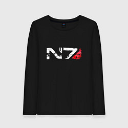 Лонгслив хлопковый женский Mass Effect N7 - Logotype, цвет: черный