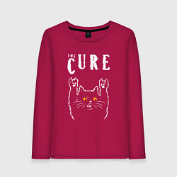 Лонгслив хлопковый женский The Cure rock cat, цвет: маджента