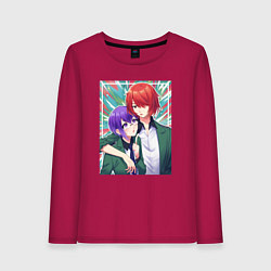 Лонгслив хлопковый женский Митиру Фукурой и Маюми Додзима - Красавчики детект, цвет: маджента