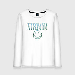Лонгслив хлопковый женский Nirvana - смайлик, цвет: белый
