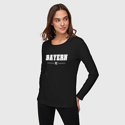 Лонгслив хлопковый женский Bayern football club классика, цвет: черный — фото 2