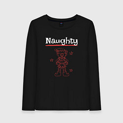 Лонгслив хлопковый женский Naughty elf, цвет: черный