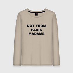 Лонгслив хлопковый женский Not from Paris madame, цвет: миндальный