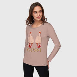 Лонгслив хлопковый женский Два весёлых гуся - GUSSI - Fashion 2055, цвет: пыльно-розовый — фото 2