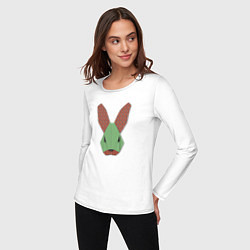 Лонгслив хлопковый женский Лоскутный кролик, цвет: белый — фото 2