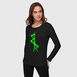 Лонгслив хлопковый женский Logotype - Cyberpunk: Edgerunners, цвет: черный — фото 2
