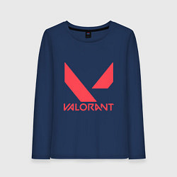 Лонгслив хлопковый женский Valorant - logo, цвет: тёмно-синий