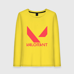 Лонгслив хлопковый женский Valorant - logo, цвет: желтый