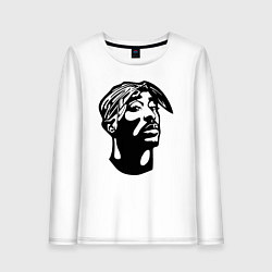 Лонгслив хлопковый женский 2Pac - head, цвет: белый